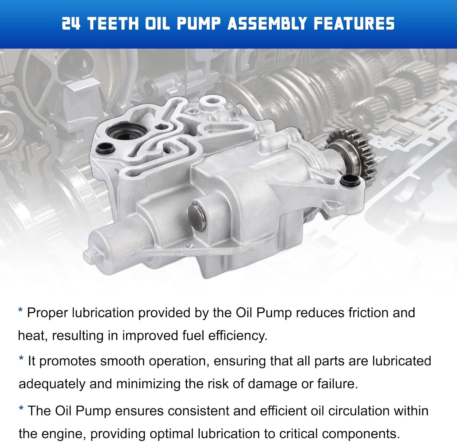 24 Teeth Engine Oil Pump Assembly 06H115105AN Replacement for VW Jetta Golf Passat GTI MKVII A3 A4 A5 1.8 2.0 TFSI EA888 Gen3 CJE CJS CNC CNS CHH CNT CXB CXD