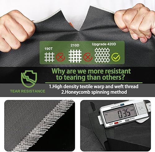 Vista 14 de Enzeno Juego de muebles de patio, juego de fundas para sofá seccional al aire libre, fundas impermeables para mesa y silla, 78 pulgadas de ancho x