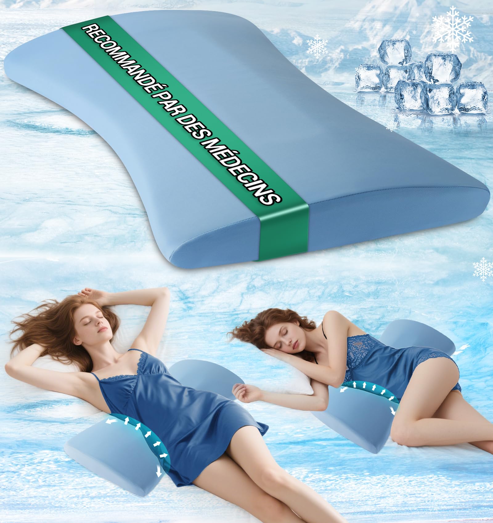 Coussin orthopédique lombaire ergonomique en mousse • Maison Orthopédique