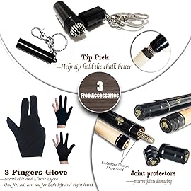 Tai ba cues 2-Piece Pool cue Stick + Hard Case, 13mm Tip, 58, Hardwood Canadian Maple Professional Billiard Pool Cue Stick 18,19,20,21,22 Oz Pool Stick (Selectable)-Blue, Black, Red, Gray, Green