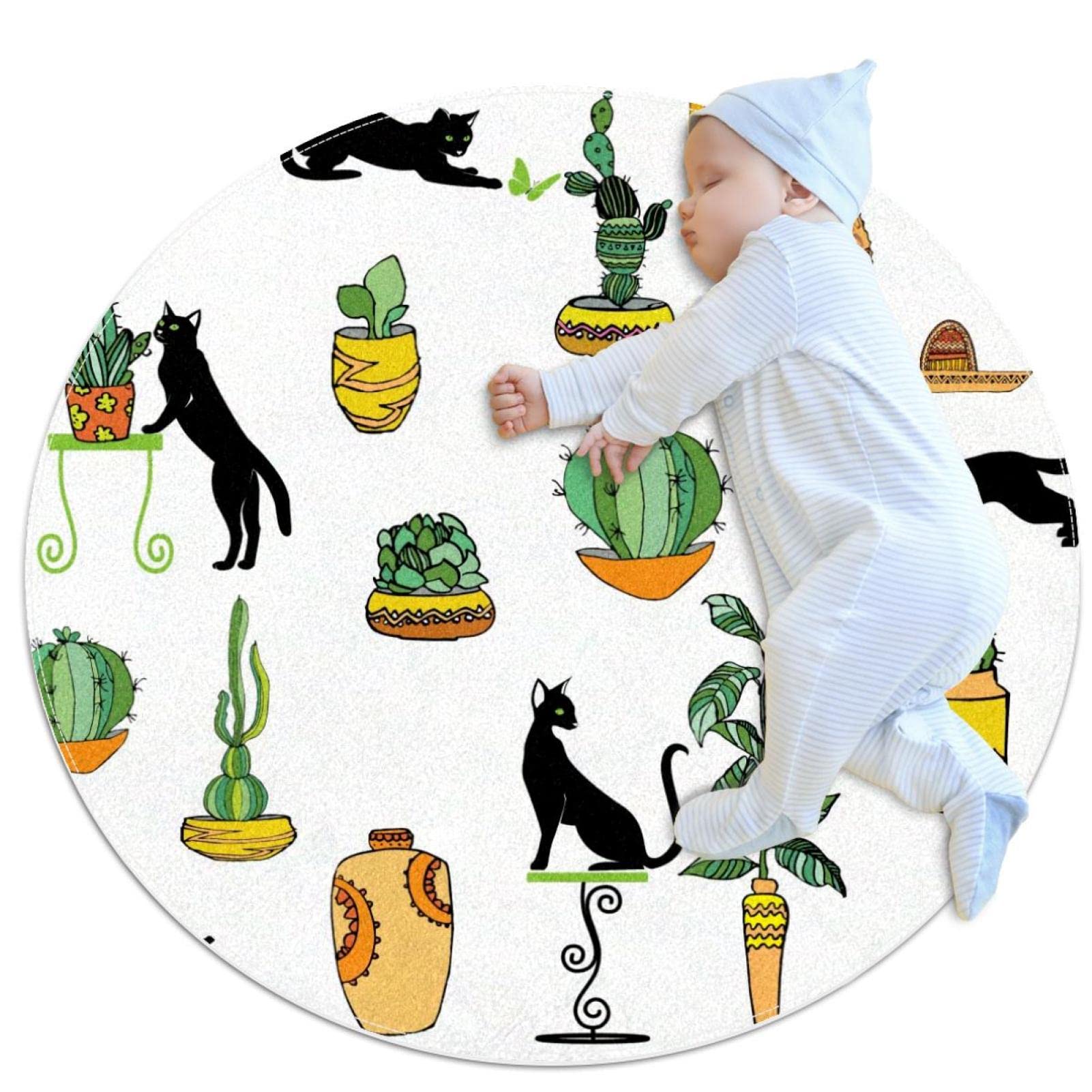 Tapis cactus cats tapis de jeu pour enfants filles garçons 80cm