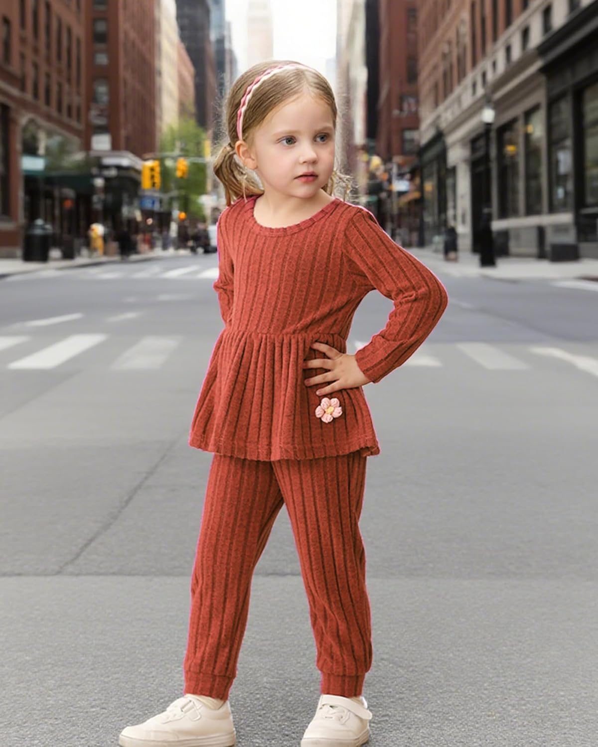 Mioglrie Toddler Baby Girl Clothes Fall Winter Outfits Infant Girl Sweatshirt Top 6 9 12 18 24 Months 2T 3T Pants Set - Image 3