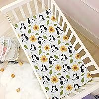 Vista 6 de Cat Sunflower Fitted Crib Sheet for Girls and Boys, Soft Breathable for Standard Crib & Toddler Bed Mattress, 28 x 52 in