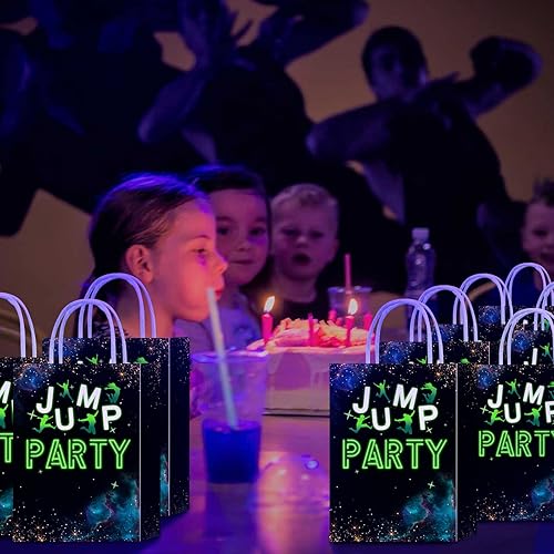 Miniatura 3 de Tyndallrays 16 bolsas de regalo para trampolín para suministros de fiesta de cumpleaños, aperitivos de regalo, regalos de fiesta de dulces con asas