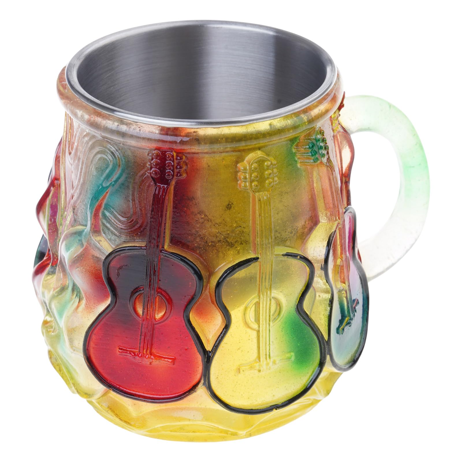 carotoe Creative Guitar Art Mug Musical Coffee Cup Glass Drinkware with Handle Unique Music Lover Book Coffee Mug