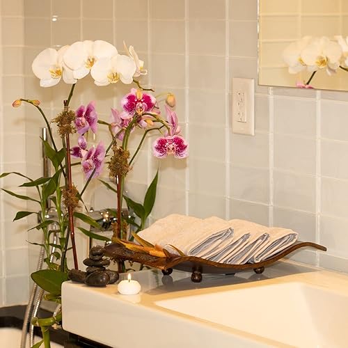 Miniatura 8 de Mosobam Lujoso paquete de 10 toallas de baño turcas de lujo, toalla y tapete para el rostro, color gris claro (gris) 700 GSM y viscosa de bambú de