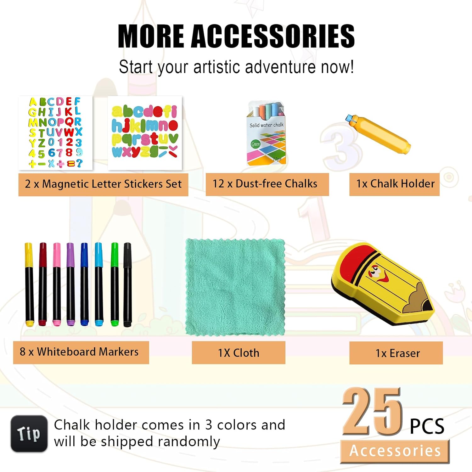 Art Easel, Double-Sided Easel with Magnetic Whiteboard & Chalkboard, Adjustable Land Easel, Painting Tools