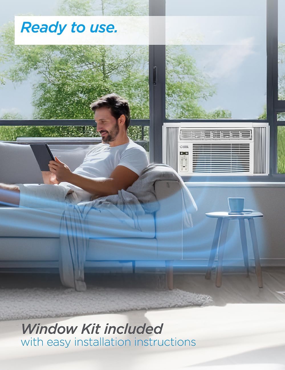 Commercial Cool CWAM08W6C 8000 BTU, AC Unit Cools Up to 350 Square Feet Window Air Conditioner, White