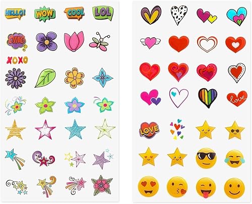 Zink Deluxe 50+ Sticker Set – Personalize & Decorate Your Kodak, Lifeprint, Polaroid, HP, Canon, Fujifilm Instant Cameras and Printers with Fun Shapes, Cute Emojis & Trendy Designs