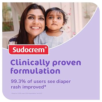 Sudocrem Diaper Rash Cream for Babies, Triple Action Zinc Oxide Baby Rash Cream, Soothing Skin Protectant for Diaper Care & Baby Skin, 4.4oz (125g)