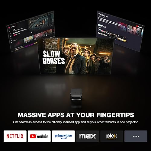 Miniatura 4 de El mini proyector inteligente más delgado de 2.24 pulgadas con WiFi y Bluetooth, enfoque automático y proyector portátil Keystone para exteriores,