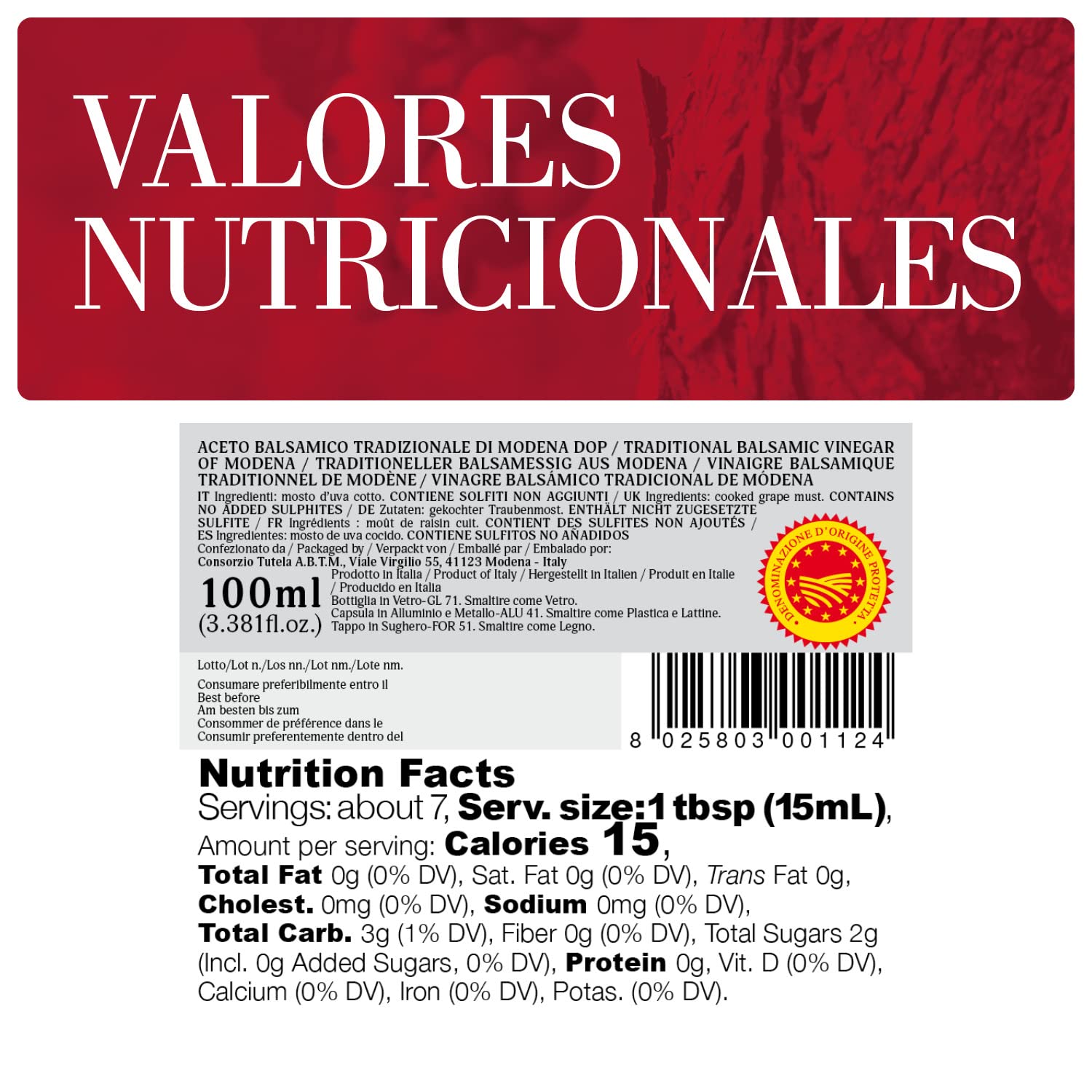 La Secchia - "Affinato", Vinagre Balsámico Tradicional de Módena DOP, Envejecido Mínimo 12 Años, Botella 100 ml con Estuche y Dosificador de Vidrio Soplado, Idea de Regalo