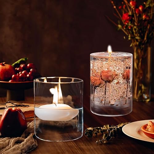 Miniatura 2 de Portavelas de huracán, portavelas de cristal de extremo abierto, múltiples opciones de tamaño, portavelas de vidrio cilíndrico transparente para