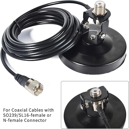 Miniatura 3 de TWAYRDIO Ángulo ajustable 180  antena de radio montaje magnético 10CM4 pulgadas base para coche transceptor móvil