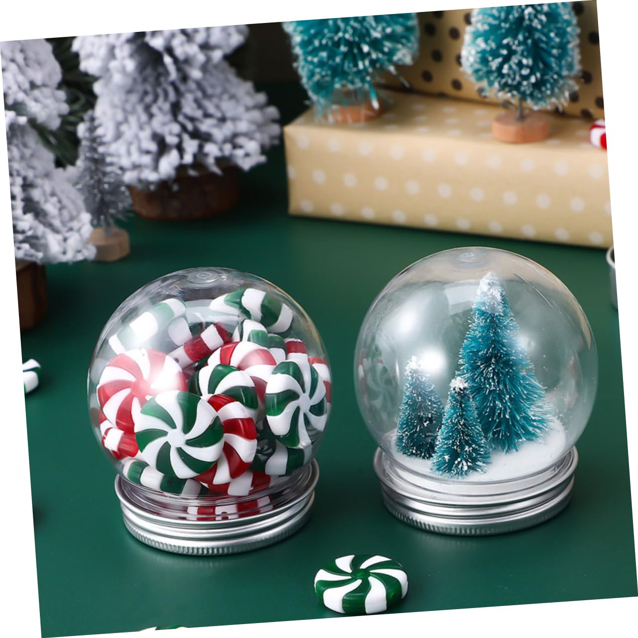 PRETYZOOM 40 Pezzi Trasparente Palla di Neve Bottiglia Vaso Globo di Neve Globo di Neve Vaso Fai da Te Globo di Neve Snowglobe Fai da Te Riempibile Globo di Acqua Globo di Neve di Natale