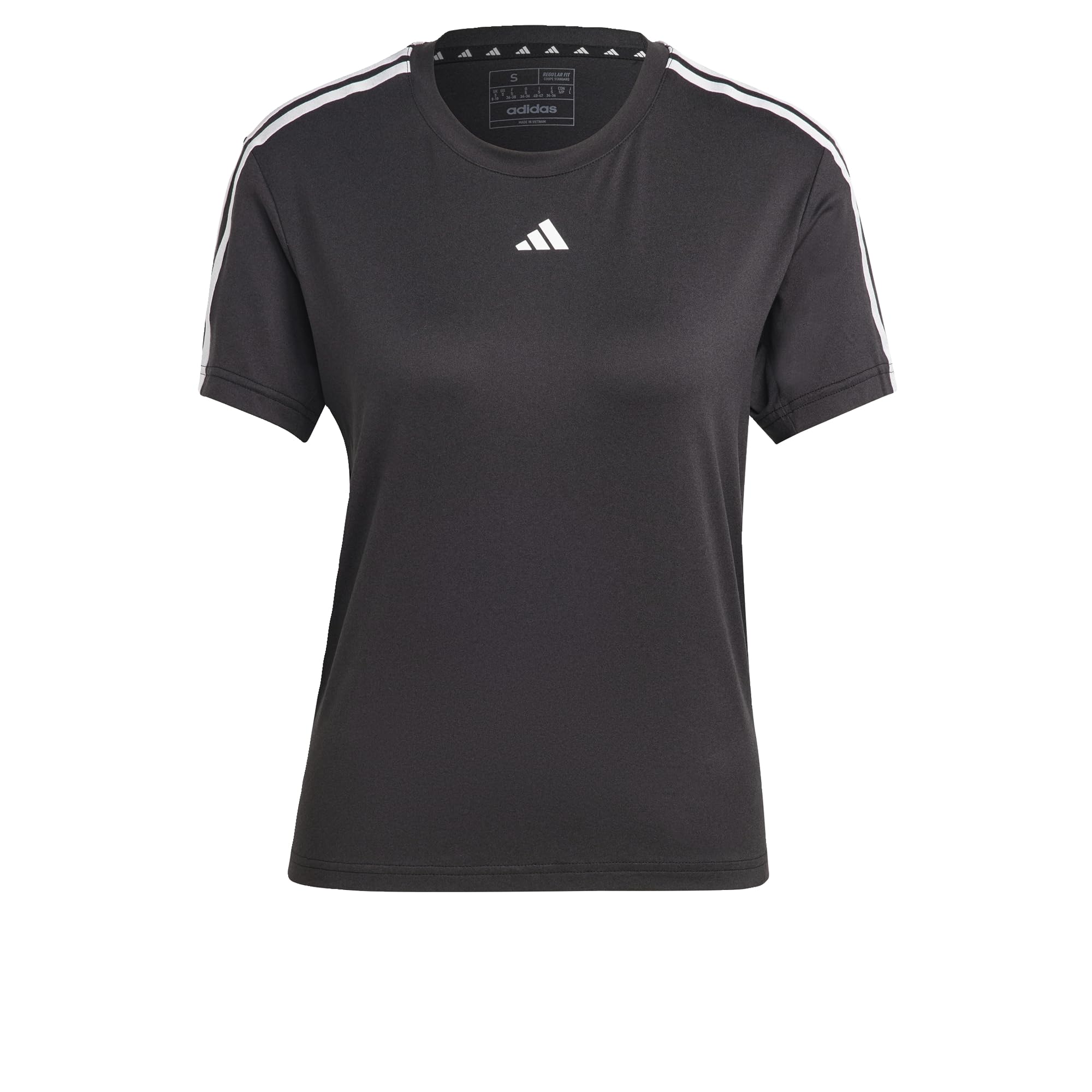 adidas Women's AEROREADY Train Essentials 3-Stripes Tee, Black/White, M