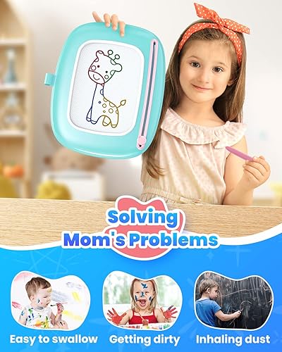 Miniatura 6 de Tablero magnético de dibujo, juguete para niñas pequeñas de 1 a 2 años, almohadilla de tablero de garabatos, juguete educativo y educativo para