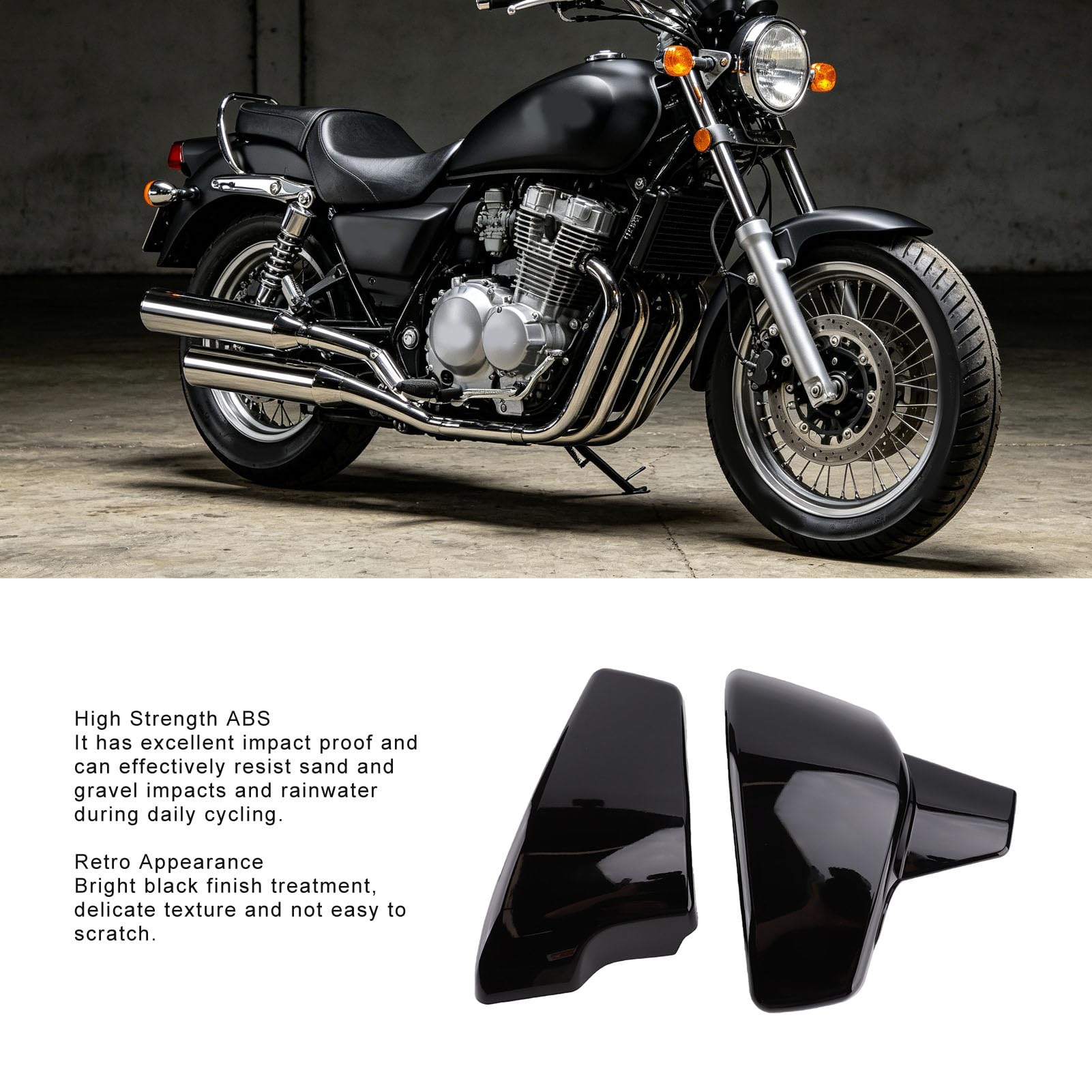 Osłona Boczna Akumulatora Motocykla do Shadow VT600 VLX 600 STEED400 | Bezpośredni Panel Zastępczy Baterii, Wysokowytrzymałe Tworzywo ABS, Wykończenie Odporne na Uderzenia, Osłona Przed