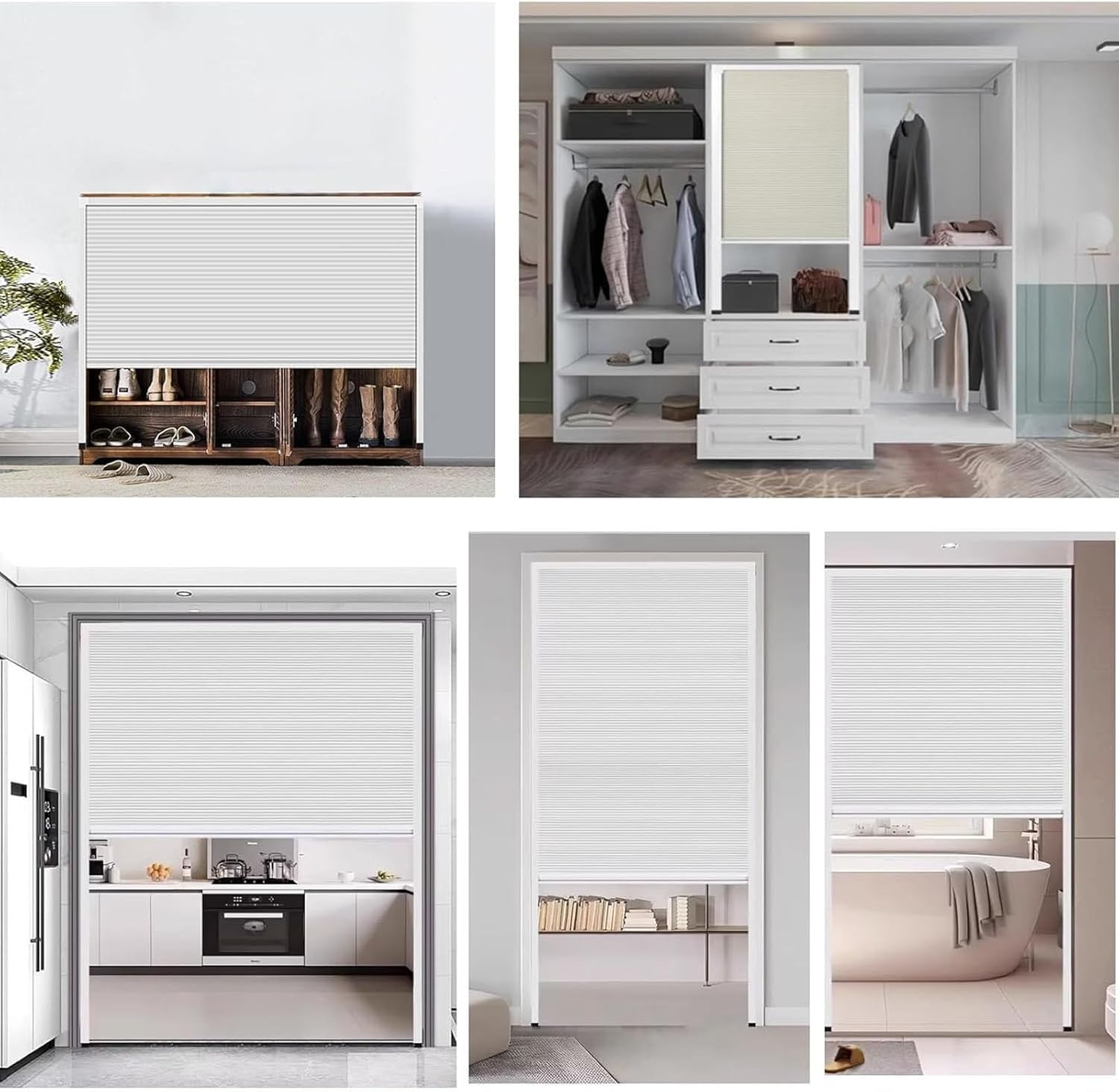 Customizable Folding Accordion Door - Soundproof Aluminum Alloy & Non-Woven Fabric Sliding Retractable Door for Doorway, Studio, Kitchen (20x80in / 51x203cm)