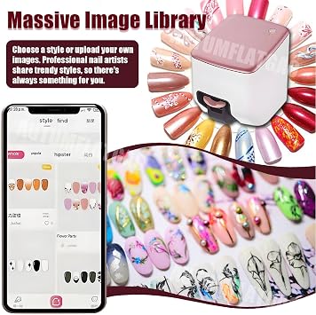 3D Nail Art Printer Machine, Digital Nail Printer with Ink Cartridge, Fast Drawing in 10s, Automatic Color Art Nails/Press on Nails Printer, Personalized Unique Nail Art for Girls