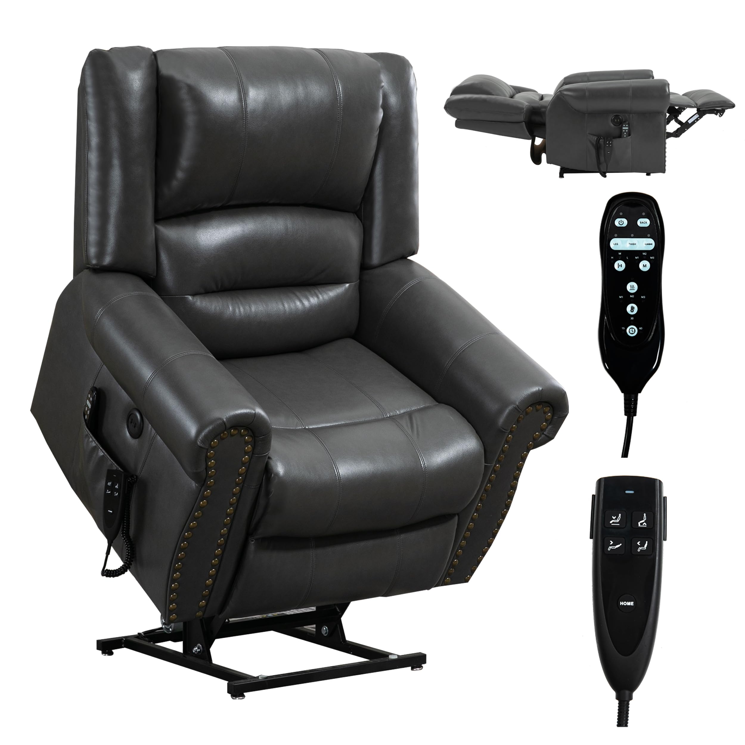 Dual Motor Power Lift Chair Grey