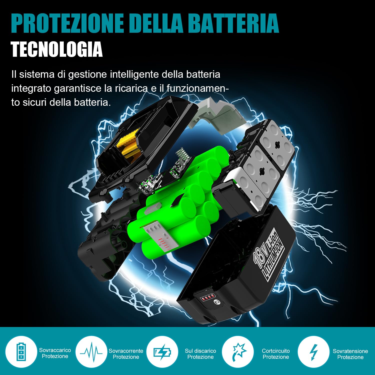 2Pack 5.0Ah Replacement per makita 18V Batteria BL1850 BL1860B BL1860 BL1840 BL1845 BL1835