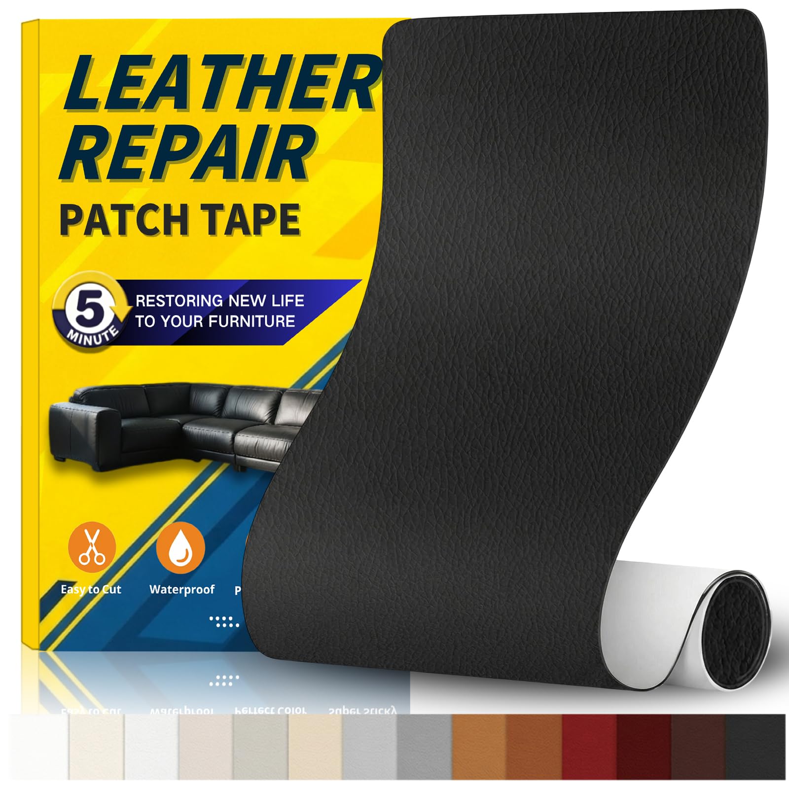 Gelaisi Leder Reparatur Set, Kunstleder Selbstklebend, Kunstleder-Reparaturset