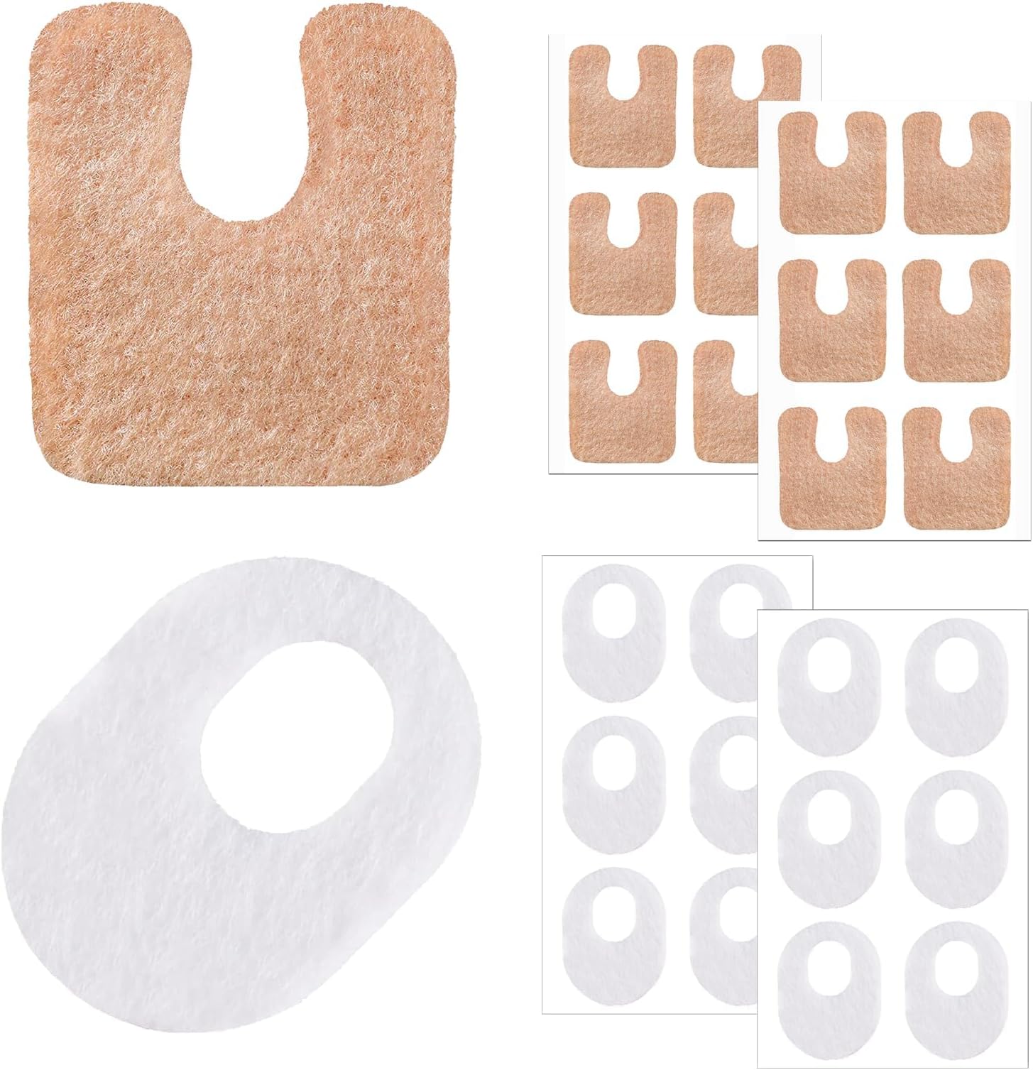 20 Pcs Horseshoe Pads for Feet, Callus Cushions Moleskin