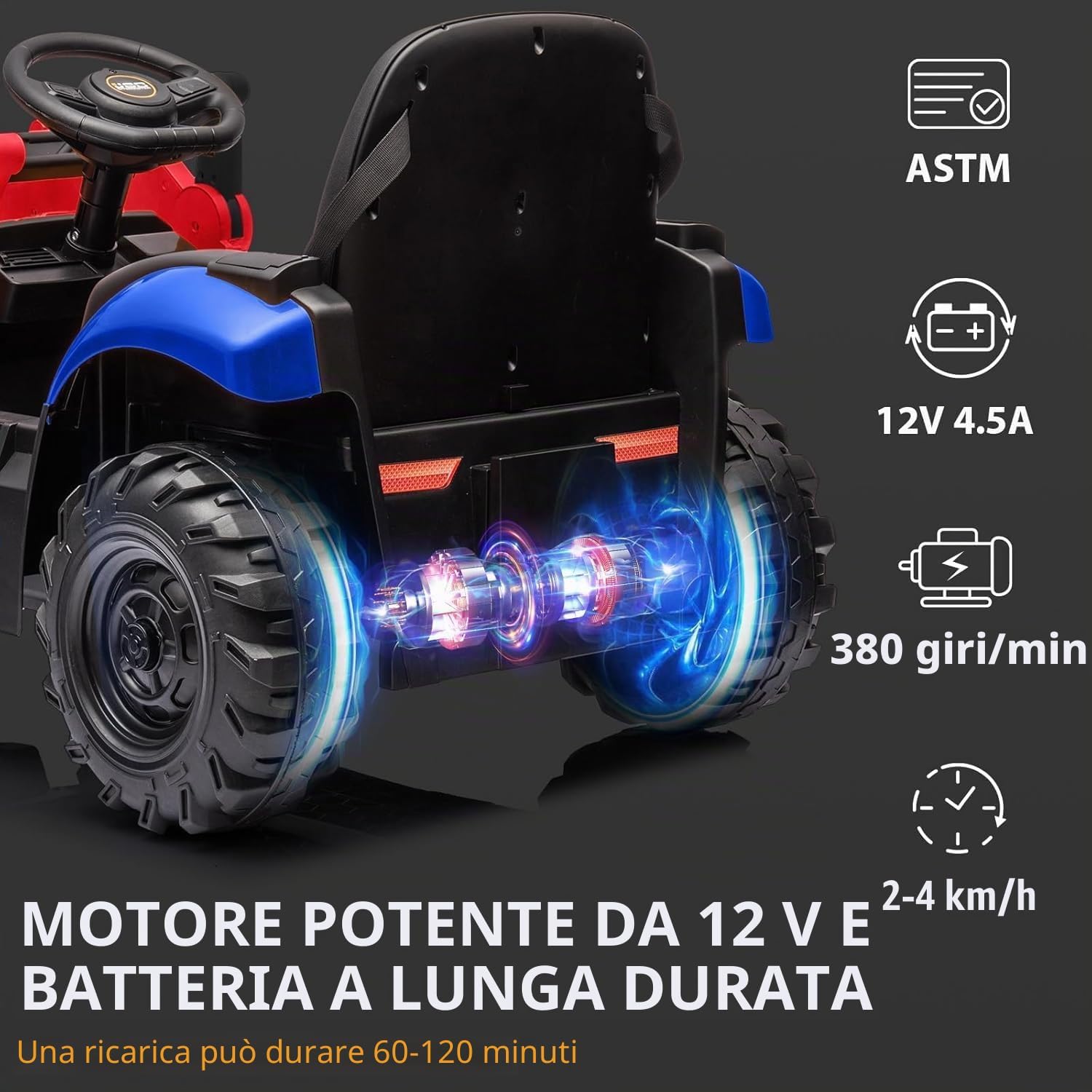 Auto elettrica per bambini con telecomando, 12 V, piccola auto fuoristrada con luce, sospensione e cintura di sicurezza, 2 modalità di funzionamento, LED, Bluetooth, musica, per bambini dai 3 anni in