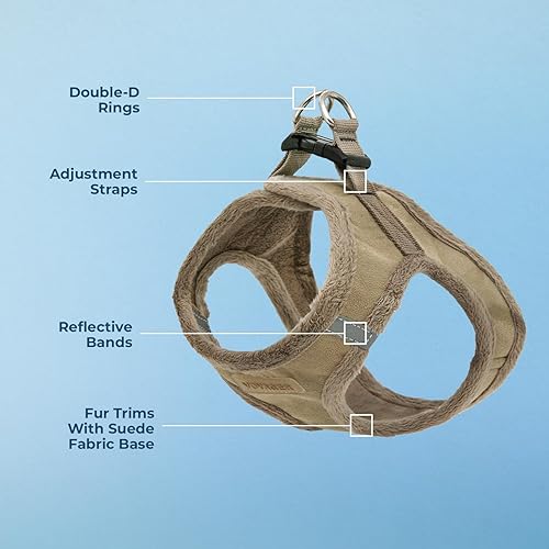 Miniatura 3 de Best Pet Supplies Voyager Step-in - Arnés de felpa suave, arnés tipo chaleco para perros pequeños y medianos, gamuza con leche, L (pecho 18-20.5