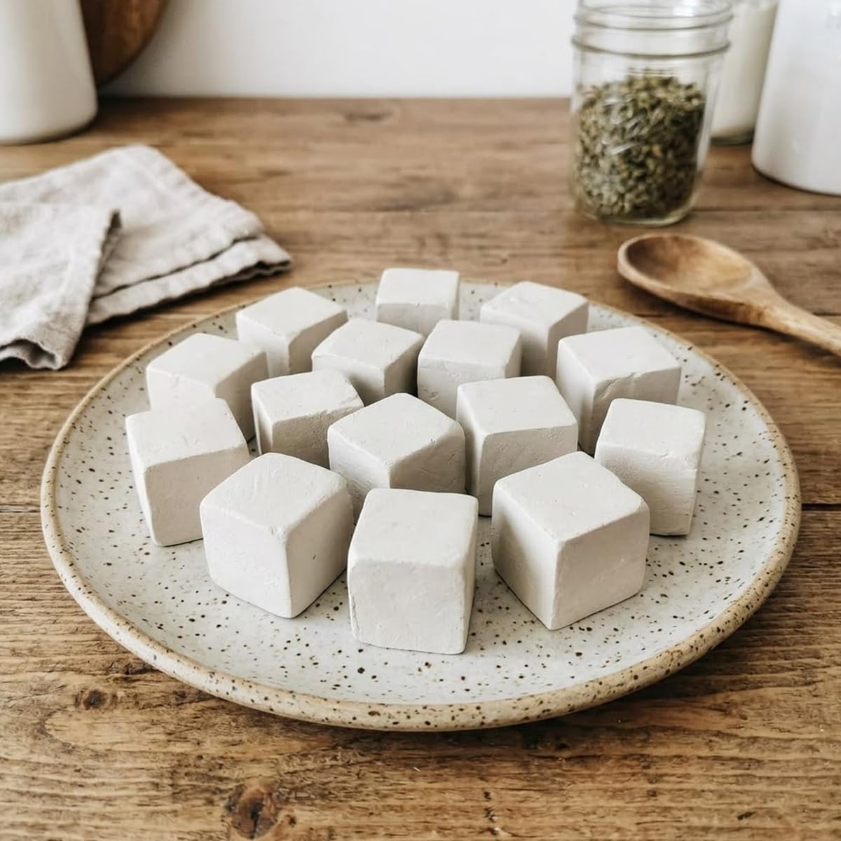 VRINDAVANBAZAAR.COM White Clay, White Shale Stone Cubes1kg- Pottery Modeling Block for Art Craft Sculpting Hand Modelling DIY Projects, Smooth for Sculpture Decorative Art Ceramic Studio Use