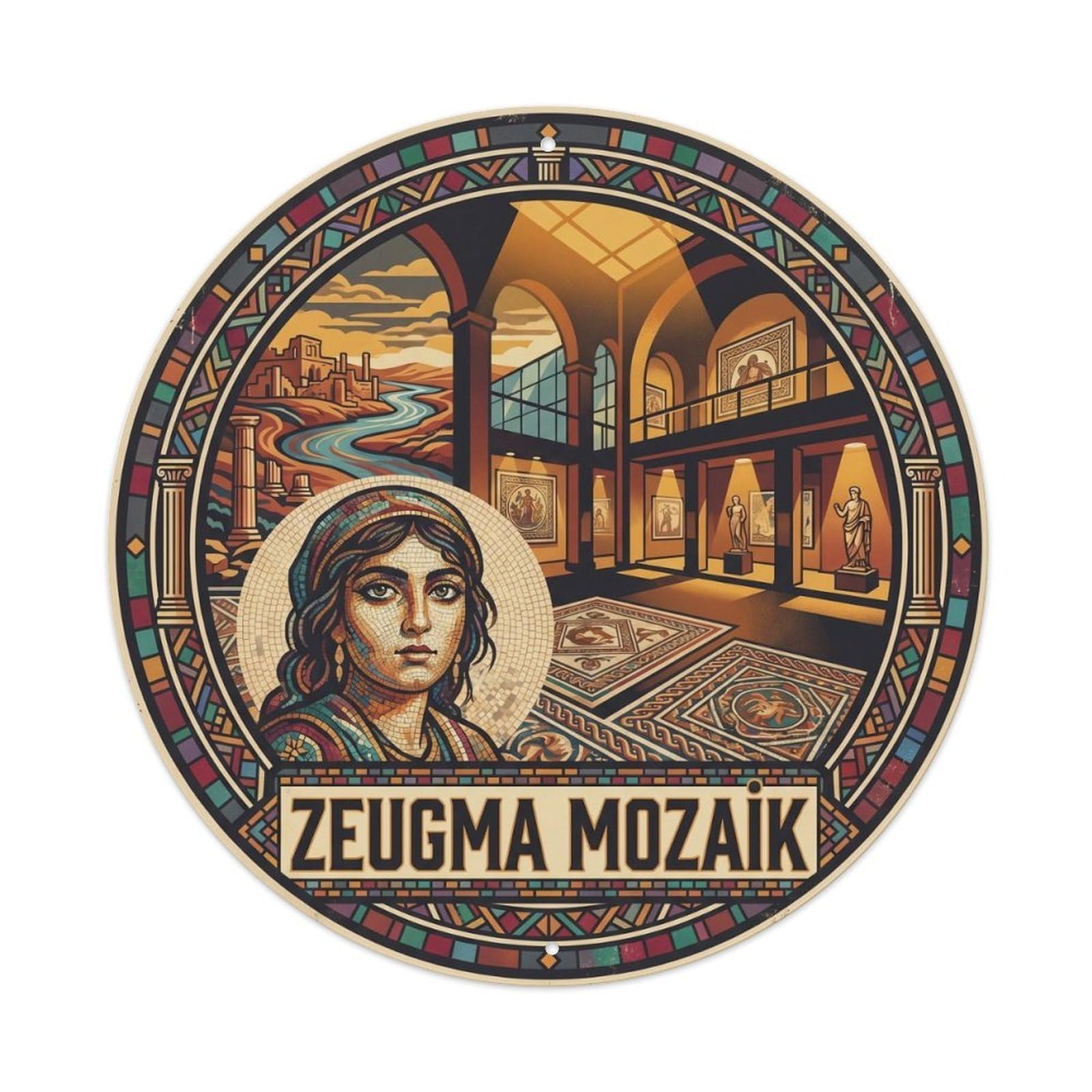 Zeugma Mosaic Gaziantep Ancient Culture Turkey Metal Tin Sign