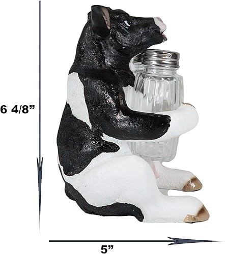 Miniatura 2 de Ebros Gift Ganado bovino Holstein vaca Moo Moo abrazando sal y pimentero, estatuilla de cocina, bar, encimera