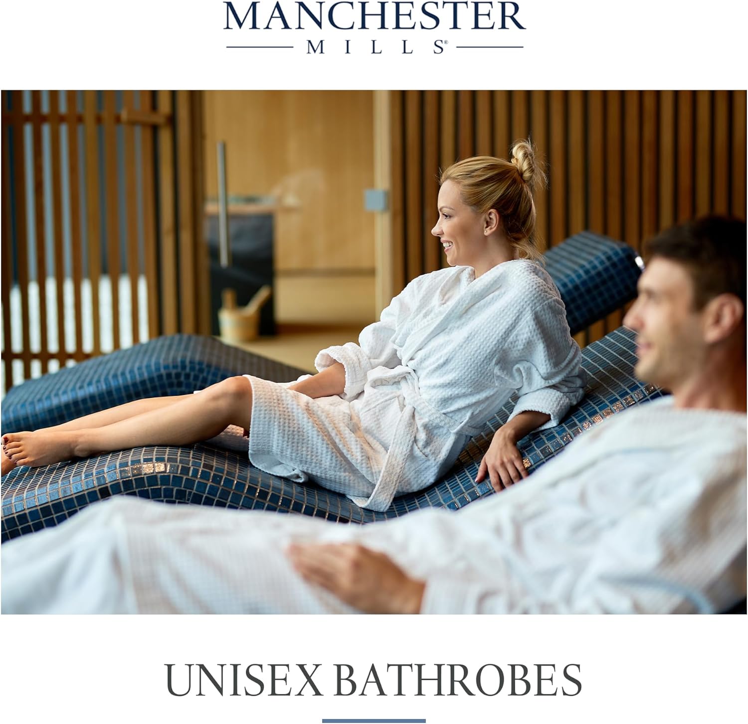 Manchester Mills Waffle Weave Robe with Lightweight French Terry Lining - one size - Image 8