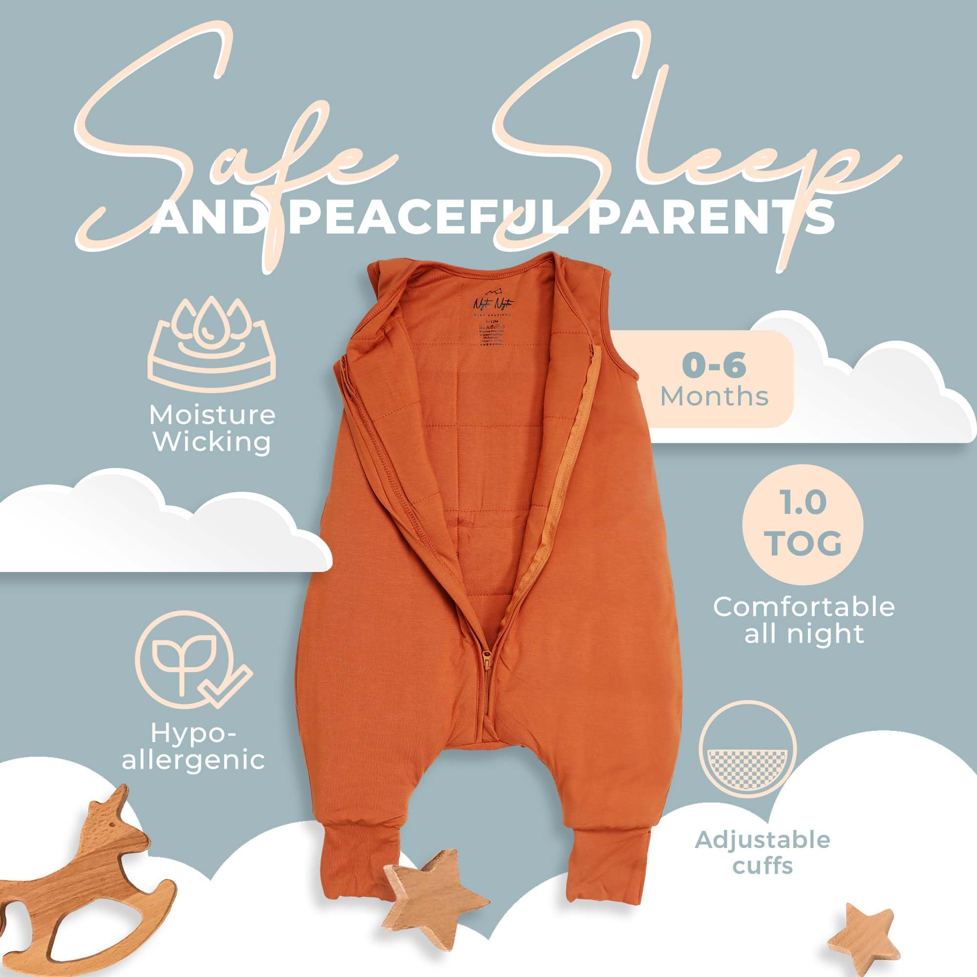 Nyte Nyte Baby 1.0 TOG Steppdecke - Leicht, Atmungsaktiv, 30x40 Zoll, Beige, Waschbar, Für Neugeborene & Kleinkinder