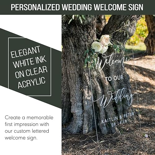Miniatura 2 de Personalized Wedding Welcome Sign or Bridal Shower Welcome Sign - Perfect for Wedding Ceremony Decorations, Rehearsal Dinner & Bridal Shower -