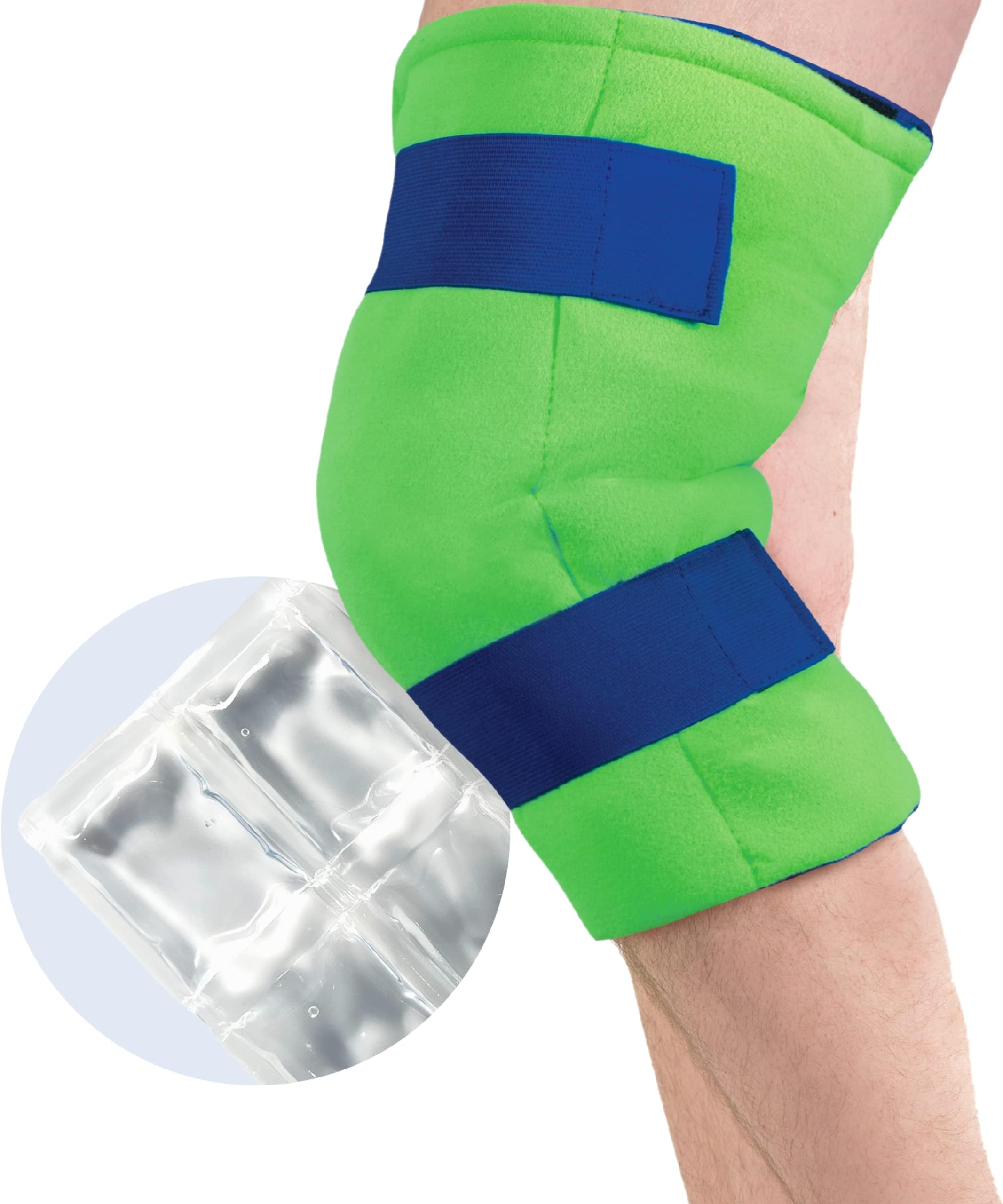 Brownmed Polar Ice Large Knee Wrap - Wearable Cold Therapy Ice Pack for Pain Relief & Recovery - Large