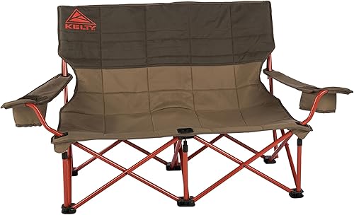 Kelty Silla de campamento plegable de gran tamaño para 2 personas, asiento doble para juegos de fútbol, portón trasero, días de playa (baja