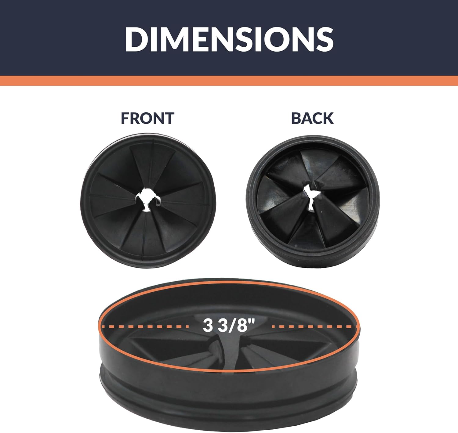 Newhouse 3-3/8-in. Diameter Garbage Disposal Splash Guards GDSPLSH, Kitchen Sink Splash Guard and Drain Cover, Easy-to-Clean Garbage Disposal Rubber Insert, Rust-Resistant Durable Silicone Sink Insert