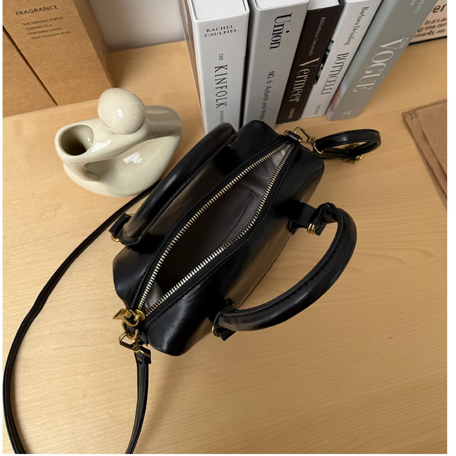 Borsa Versatile retrò Ed Elegante, Perfetta per Il Pendolarismo A Tracolla Tracolla-Nero