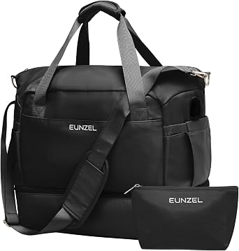 Small Gym Bag for Women, Travel Duffel Bag with Wet Pocket & Shoes Compartment Weekender Bag Tote Bag for Travel Workout