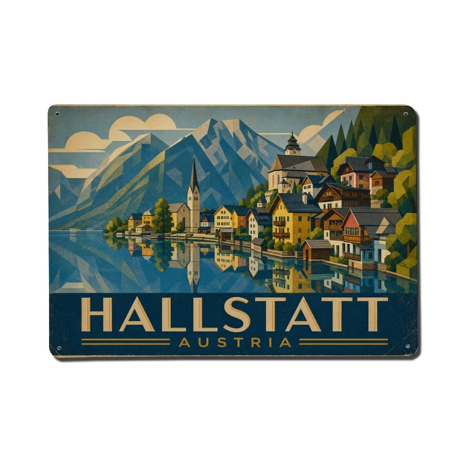 Travel Vintage Austria Hallstatt（1) Metal Tin Sign