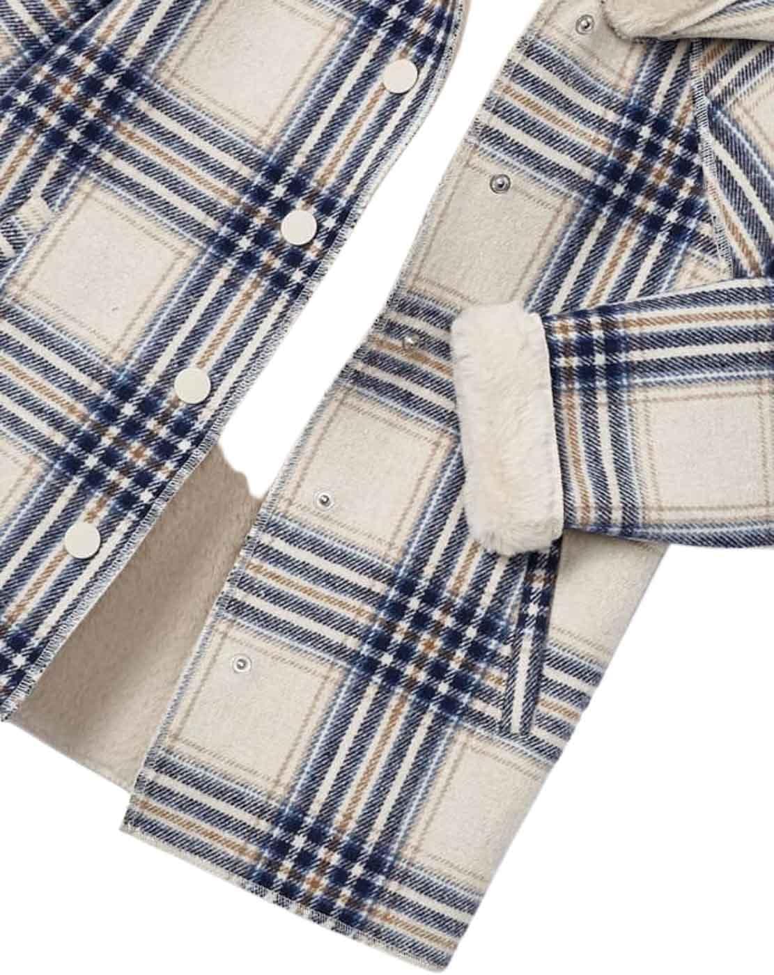 Mayoral Plaid coat for Girls Navy
