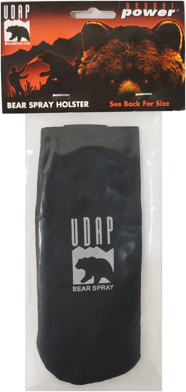 UDAP Pepper Power Cloth Bear Spray Hip Holster, Fits 7.9 oz Cans for Hunting, Camping, Hiking, Fishing, 12-H