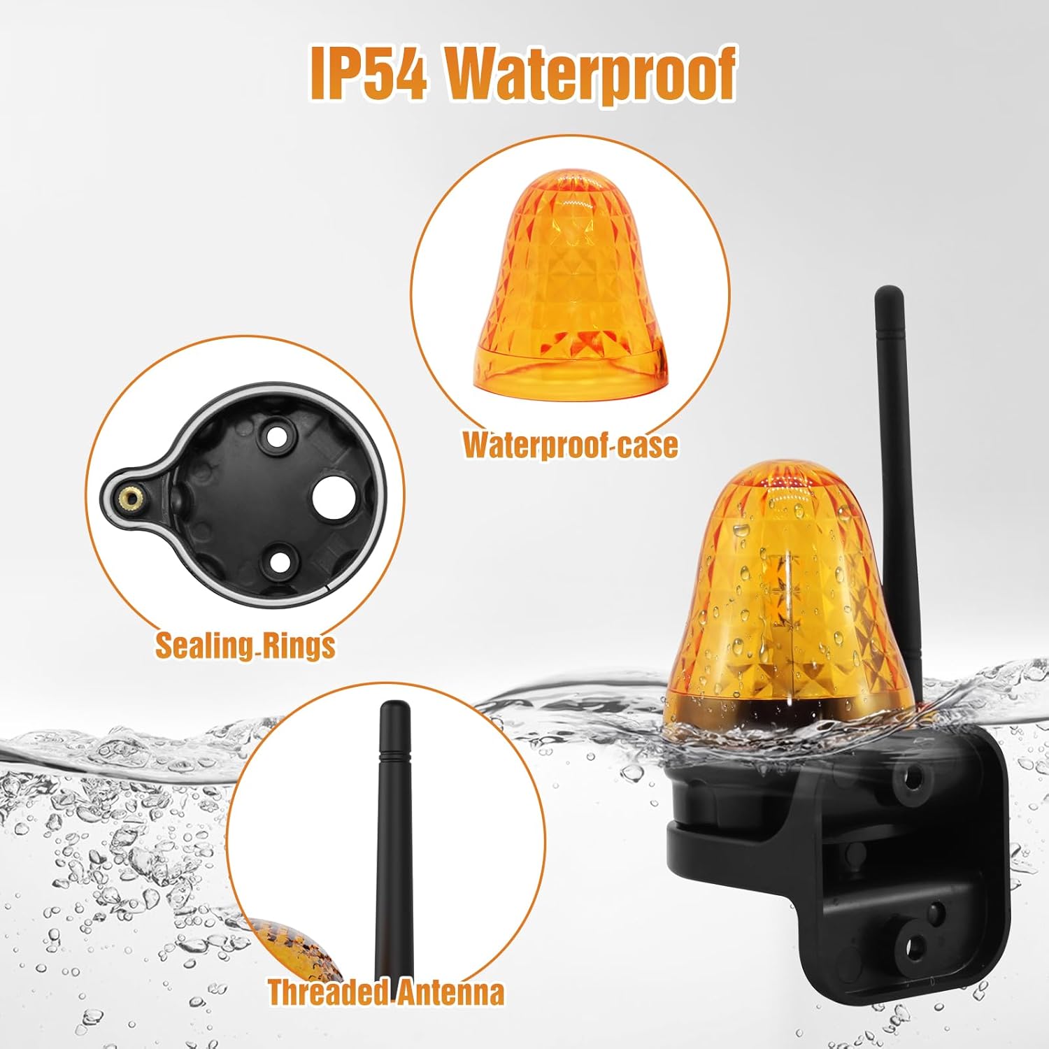 JUJIANG Automatic Gate Opener with Remote Complete Kit + Warning Light for Swing Gate Up to 770lb per Arm, Electric Gate Opener Light Duty Single Swing Gate Opener 60W AC Powered PKM-C026