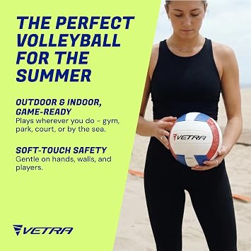 VETRA Volleyball Soft Touch Volley Ball Official Size 5 Outdoor Indoor Beach Gym Game Ball New