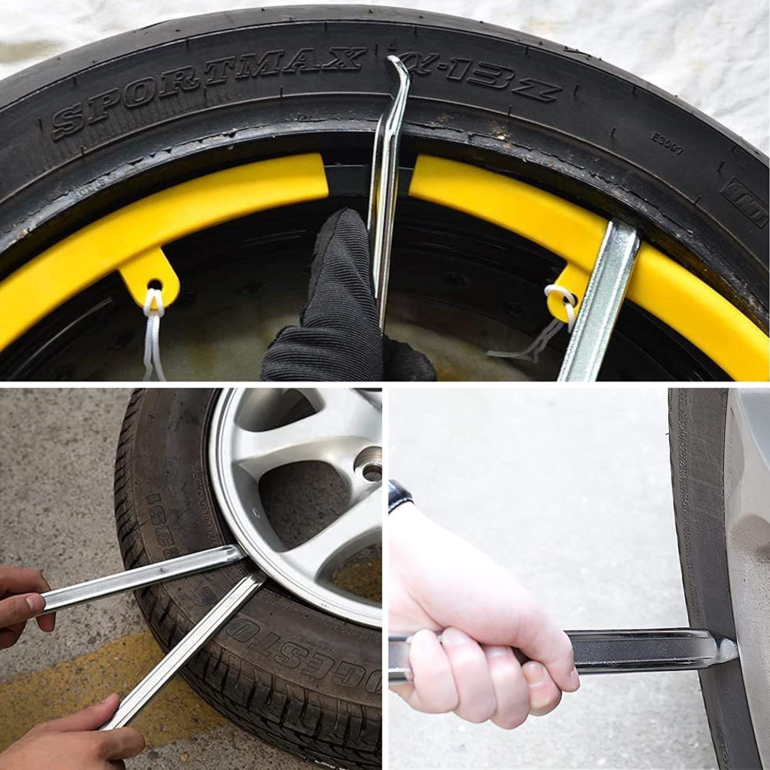 PIQIUQIU 3 leve di montaggio per moto, 30 cm, leva di montaggio in acciaio al manganese, leva per pneumatici, asta di montaggio, strumenti di riparazione