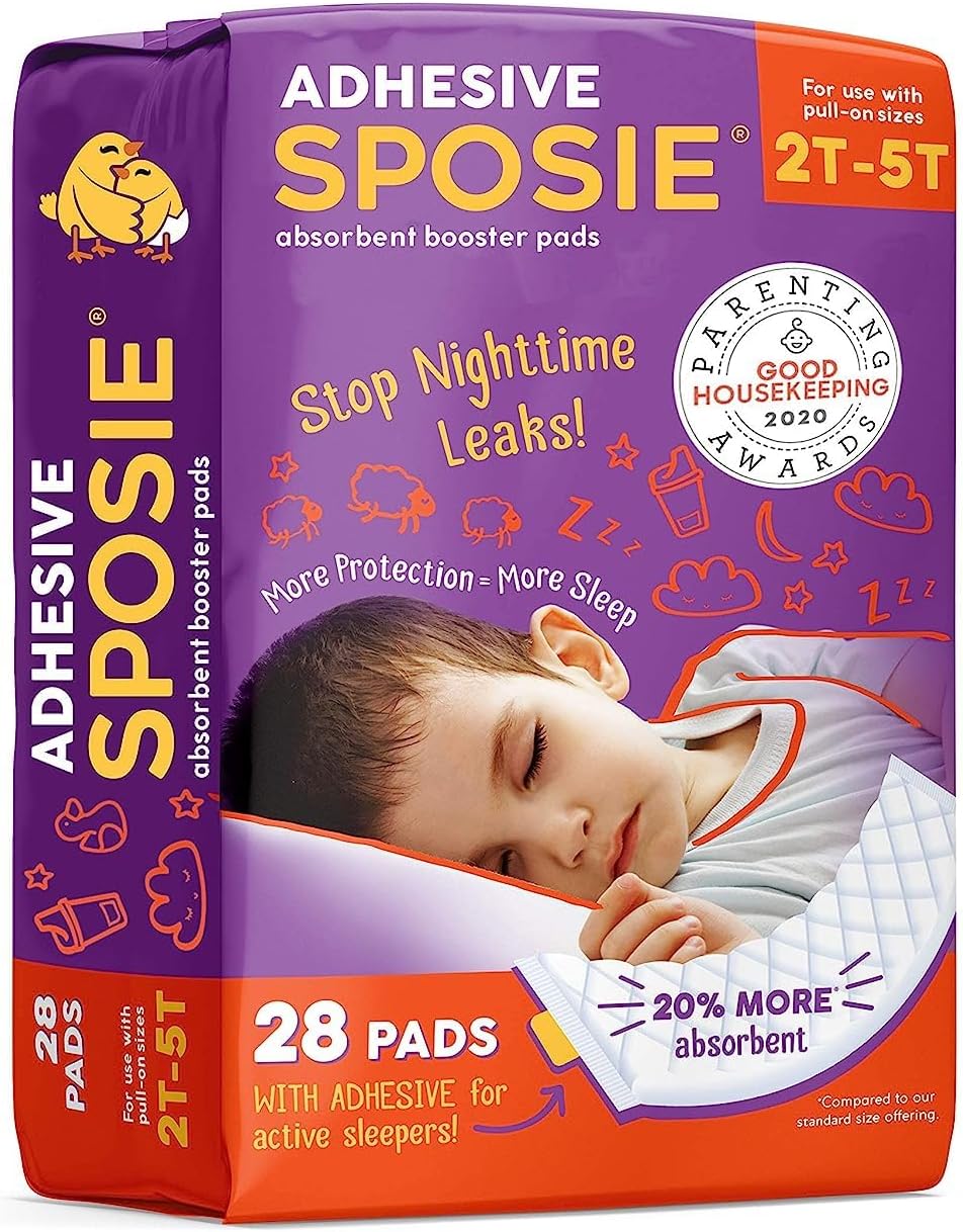 Select Kids Sposie Diaper Booster Pads 2T-5T, 28 Count - Baby Diaper Pads Inserts Overnight, Diaper Liners for Nighttime Diapers, Overnight Diapers