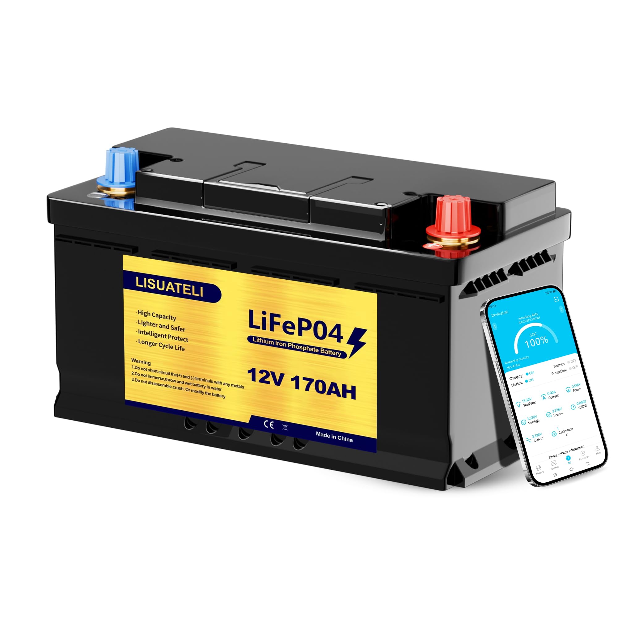 LISUATELI 12V LiFePO4 Lithium Batterie