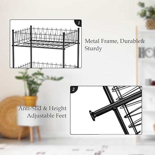 Miniatura 6 de ETELI Organizador de botellas de agua de 4 niveles, soporte para botellas de agua, estante de almacenamiento de metal para bebidas y refrescos